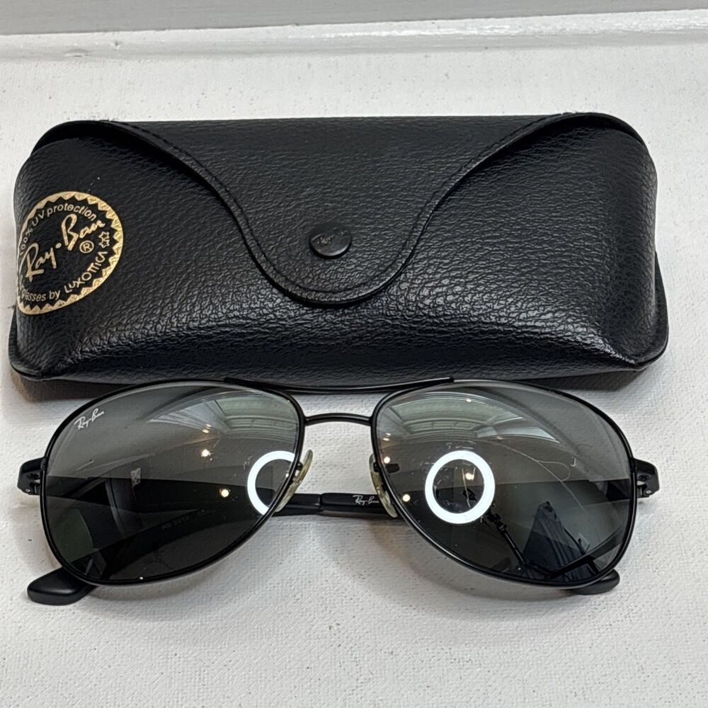 Ray-Ban RB3519 006/6G Sunglasses Black Metal Gray Lens 59-15-135 w/ Case